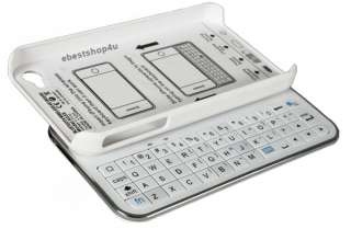 Sliding Bluetooth Keyboard+Hardshell Case for Iphone 4 ~ White or 