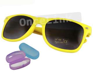 Yellow Wayfarer Unisex Indie Retro Sunglasses & Case  