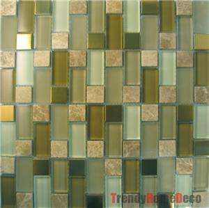   Stone Crystal Glass Mosaic Tile backsplash Kitchen wall sink  