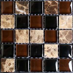   Bathroom Mosaic Brown Glass Tile (10 Sq. Ft./Case)