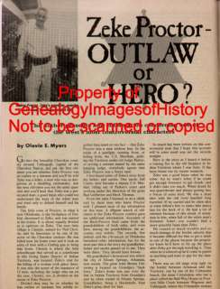 Zeke Proctor, Indian Hero Lawman or Outlaw? + Genealogy  