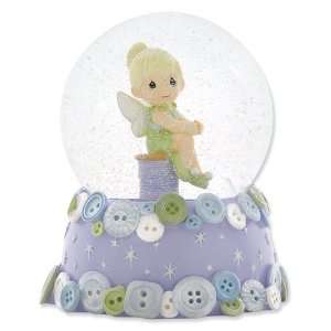 Precious Moments Disney Tinker Bell Sitting on Spool Musical Waterball