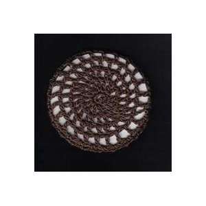   Brown Classic Crocheted Hair Bun Cover  LARGE 