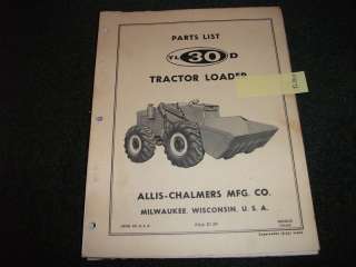Allis Chalmers TL30D tractor loader parts manual  