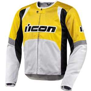 Icon Overlord Textile Mens Motorcycle Jacket   Yellow (Large   2820 