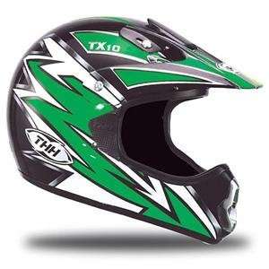  THH TX 10 Jolt Helmet   X Large/Black/Green Automotive