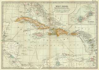 Title of map: West Indies: Greater Antilles, Lesser Antilles, Bahama 