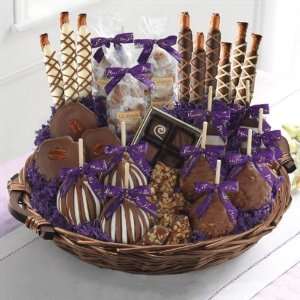 Gourmet Caramel Apples and Confections Basket  Grocery 