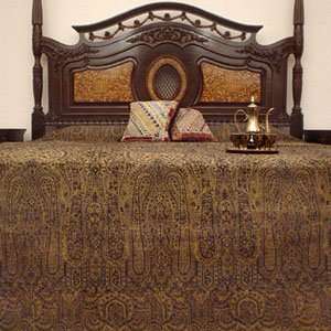    Pashmina Wool Paisley Bedspread   Full/Queen