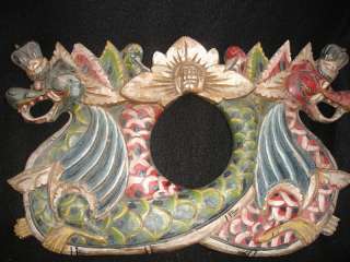 Balinese Dragon Naga Panel Vintage hand carved wood Bali wall art 