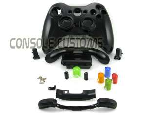 Xbox 360 GLOSS BLACK Full Controller shell case housing with buttons 