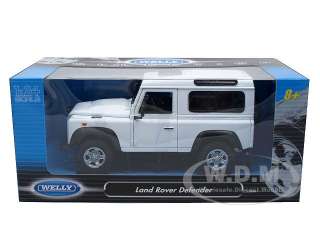 24 scale diecast car model of Land Rover Defender White die cast car 