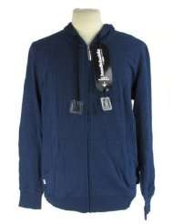 blue hoodie buddie built in earbuds zip lightweight jacket unisex  