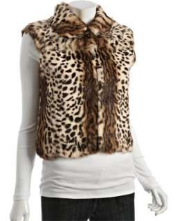 Adrienne Landau leopard printed rabbit fur vest  BLUEFLY up to 70% 