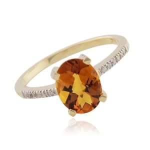   Effy® 14K Yellow Gold Diamond and Citrine Ring 1.4 tcw. Jewelry