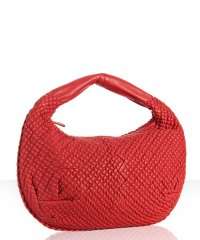    red quilted leather Belly Veneta hobo  