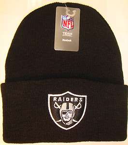 Oakland Raiders NFL Knit Beanie Cap Hat Caps Hats Reebok Team Apparel 