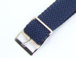 18mm Navy Blue One Piece Nylon Watch Strap with Stainless Steel Buckle 