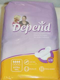 Depend Extra Pads Womens Extra Absorbent Case 12 BAGS DEPENDS  