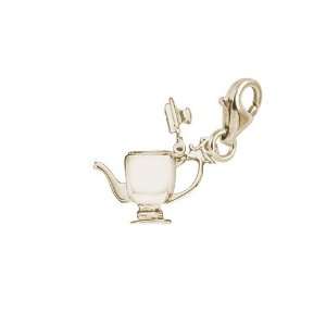  Rembrandt Charms Tea Pot Charm with Lobster Clasp, Gold 
