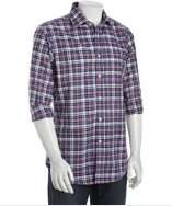 Shirt by Shirt purple plaid cotton button front shirt style# 314553101