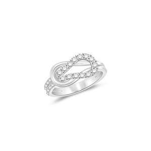  0.66 Cts Diamond Love Knot Ring in 14K White Gold 9.5 