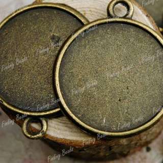 30pcs Antique Brass cabochon pendant settings TS2154 4  
