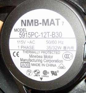New Minebea Motor NMB MAT 5915PC 12T B30 115vAC FAN  