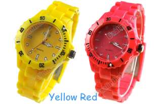 Summer Plastic Wrist Watch Men Lady Women Style Wristwatch 6 colors 
