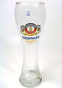 Vintage ERDINGER WEISSBRAU Beer .5L PILSNER GLASS pint  