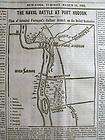 1863 Civil War newspaper MAP Port Hudson LOUISIANA w Lo