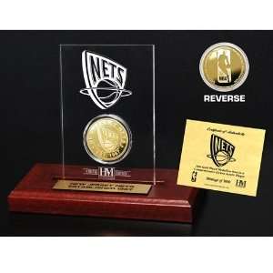  New Jersey Nets 24KT Gold Coin Etched Acrylic: Sports 