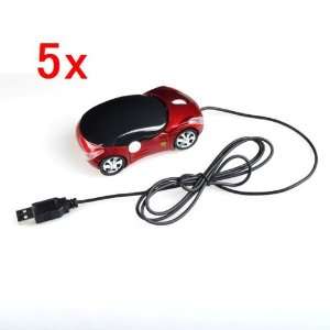  Neewer 5x USB 3D Red Car Shape Optical mouse Mice for 
