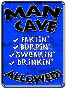 Wall Sign Man Cave Rules  