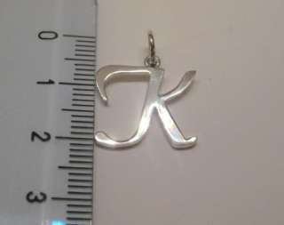 3D Silver Initial Letter A Pendant Selectable Font String Black or 