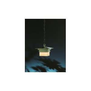   Light Outdoor Hanging Lantern in Hand Rubbed Bronze with Stone glass