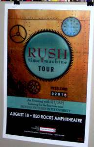 RUSH TIME MACHINE Tour Show Poster RED ROCKS Colorado  