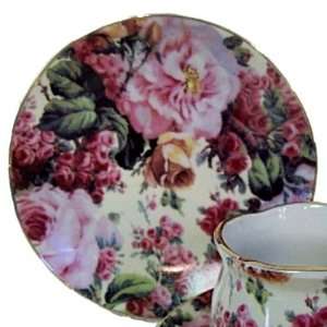  English Rose Pattern Fine China Cup Cake Plates for 