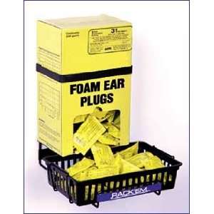  Ear Plug Dispenser with Plastic Tray, Yellow, 1 Item