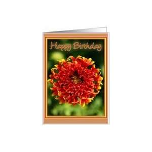  Happy Birthday Red Burst Flower Card Health & Personal 