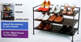   Steel Interlocking Utility Storage Shelving Rack Shoes Shelves  