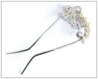   SWAROVSKI crystal butterfly hair pin up comb stick bridal Wedding
