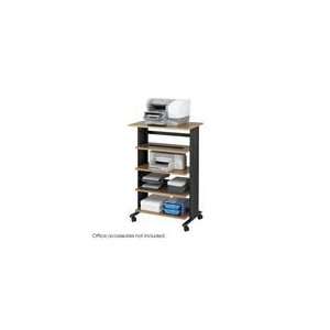   Adjustable Printer Stand in Medium Oak/Black by Safco