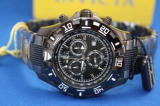   Invicta Racing Python Sport Watch Black Dial IP Band Chronograph New