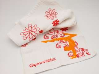 Cotton Towel with Gymnastics Graphic Orange  