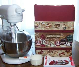 Burgundy Kitchen Aid MIXER Stand cover COFFEE CHOCOLATE LOVERS POCKET 