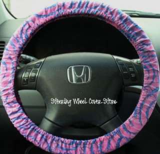 Car Steering Wheel Cover Pink Blue Tie Dye Print NEW  