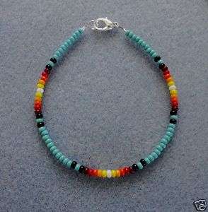 Turquoise Sunburst Beaded Bracelet ~ Native American Made ~ All Sizes 