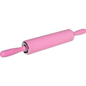   Handles Sil pin Silicone Rolling Pin, Hot Pink