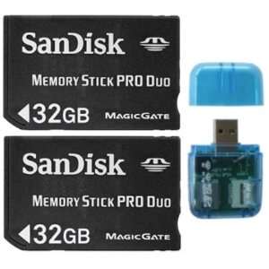 SanDisk 64 GB (32GB x2) Memory Stick Pro Duo Flash Memory Card Stick 